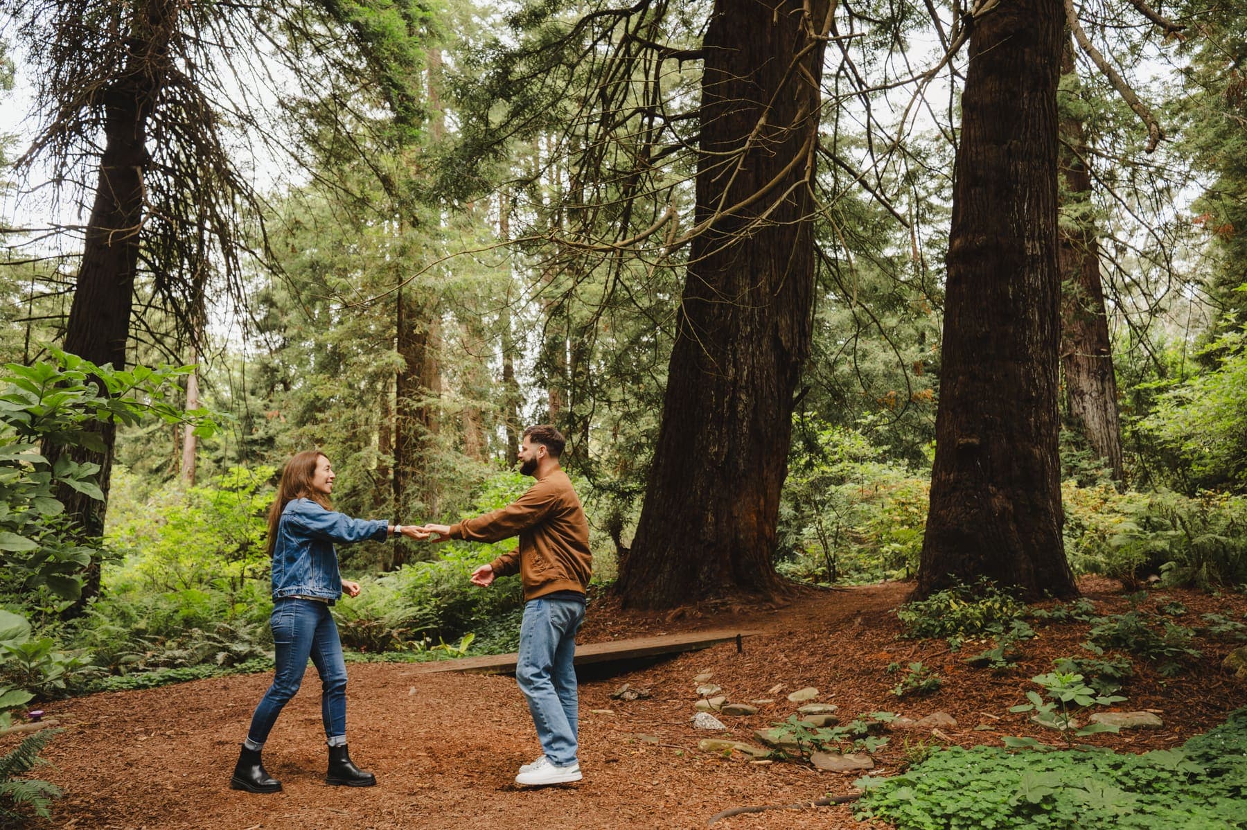 Rebecca and Shawn walking hand in hand